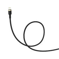 Дата кабель USB 2.0 AM to Lightning 1.0m spiral black ColorWay (CW-CBUL051-BK) o