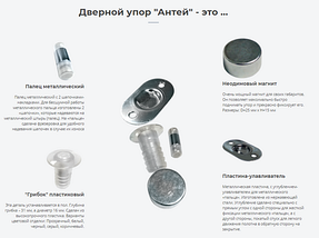 Стопор дверний магнітний стопор АНТЕЙ White -  білий STEEL-POLYMER 02463 Китай, фото 5