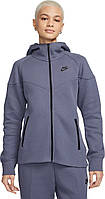 Толстовка женская Nike W TCH FLC WR FZ HDY темно-серая FB8338-003