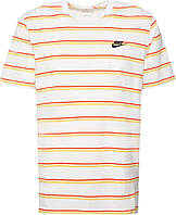 Футболка Nike M TEE CLUB STRIPE бело-оранжево-красная DZ2985-100