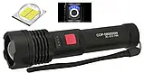 Ліхтарик ручний тактичний світлодіодний з оптичним зумом BL X72 P50 та 4 режимами роботи, акумуляторний, фото 3