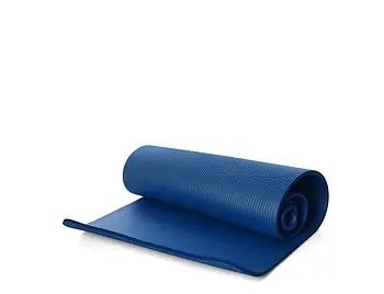 Двошаровий килимок для занять фітнесом та йогою MS 2608-27-BL Йогамат 183x61 см завтовшки 10 мм Синій