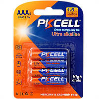 Батарейка AAA/HR3 PKCELL LR03-4B 1.5V щелочная 4pc/card