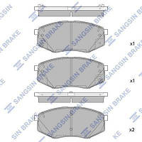 Тормозные колодки дисковые передние, комплект, арт.:SP1847, Пр-во: Sangsin