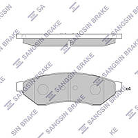 Тормозные колодки дисковые задние, комплект, арт.: SP1252, Пр-во: Sangsin