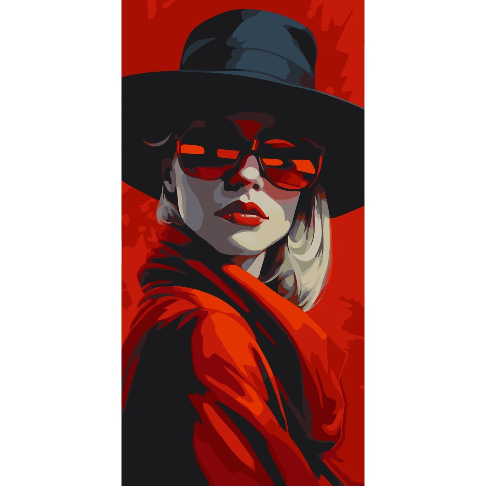 Картина за номерами 40х80 см. Стильна леді АС10020, фото 1