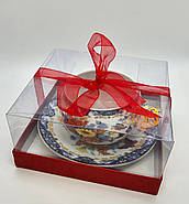 Чашка порцеляна 210 мл "Квіти" (h-6 см, d-чашки — 8 см, d-блюдця — 14 см), фото 3