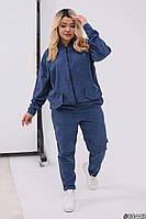 Жіночий прогулянковий костюм брюки і вітрівка вельвет 50-52, 54-56, 58-60 синій Бордо графіт
