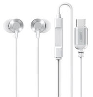 Наушники проводные REMAX Metal Wired Earphone Type-C RM-512a Silver