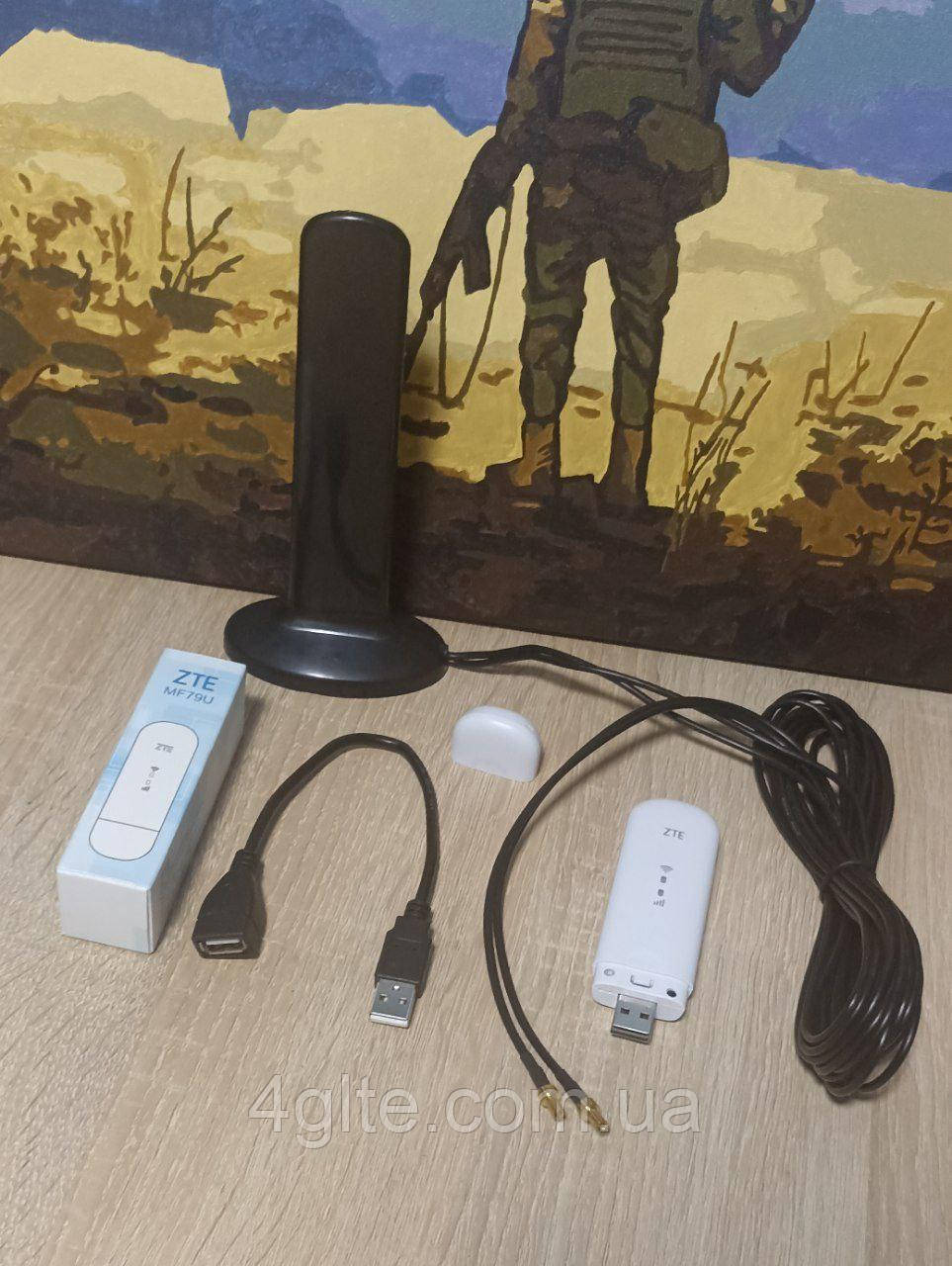 4G USB Wi-Fi роутер ZTE MF79U з широкосмуговою MIMO антеною 5G 2x12 dBi на магніті, фото 1