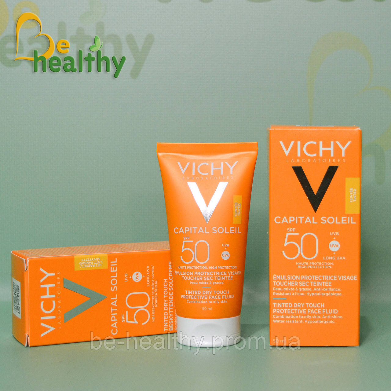 Тонирующая солнцезащитная эмульсия Виши, Vichy Capital Soleil BB Tinted Dry Touch Emulsion SPF50, 50 мл - фото 1 - id-p2105010326