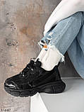 Жіночі кросівки чорні лак із текстилем весняні, фото 6