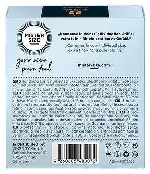 Презервативи Mister Size 53 Pure Feel 3 шт., фото 2