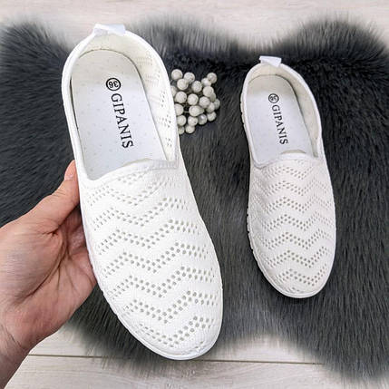 Жіночі текстильні мокасини білі сітка Gipanis Україна 4396, фото 1