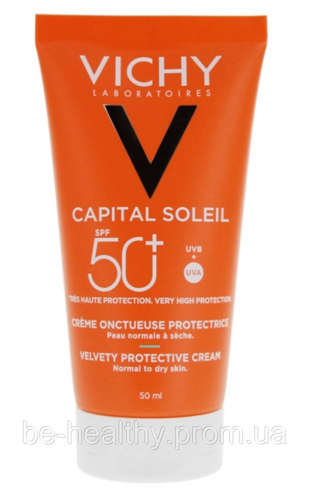 Солнцезащитный крем для нормальной и сухой кожи лица,Vichy Capital Soleil Creamy Protective Cream SPF50+, 50мл - фото 3 - id-p2105438919