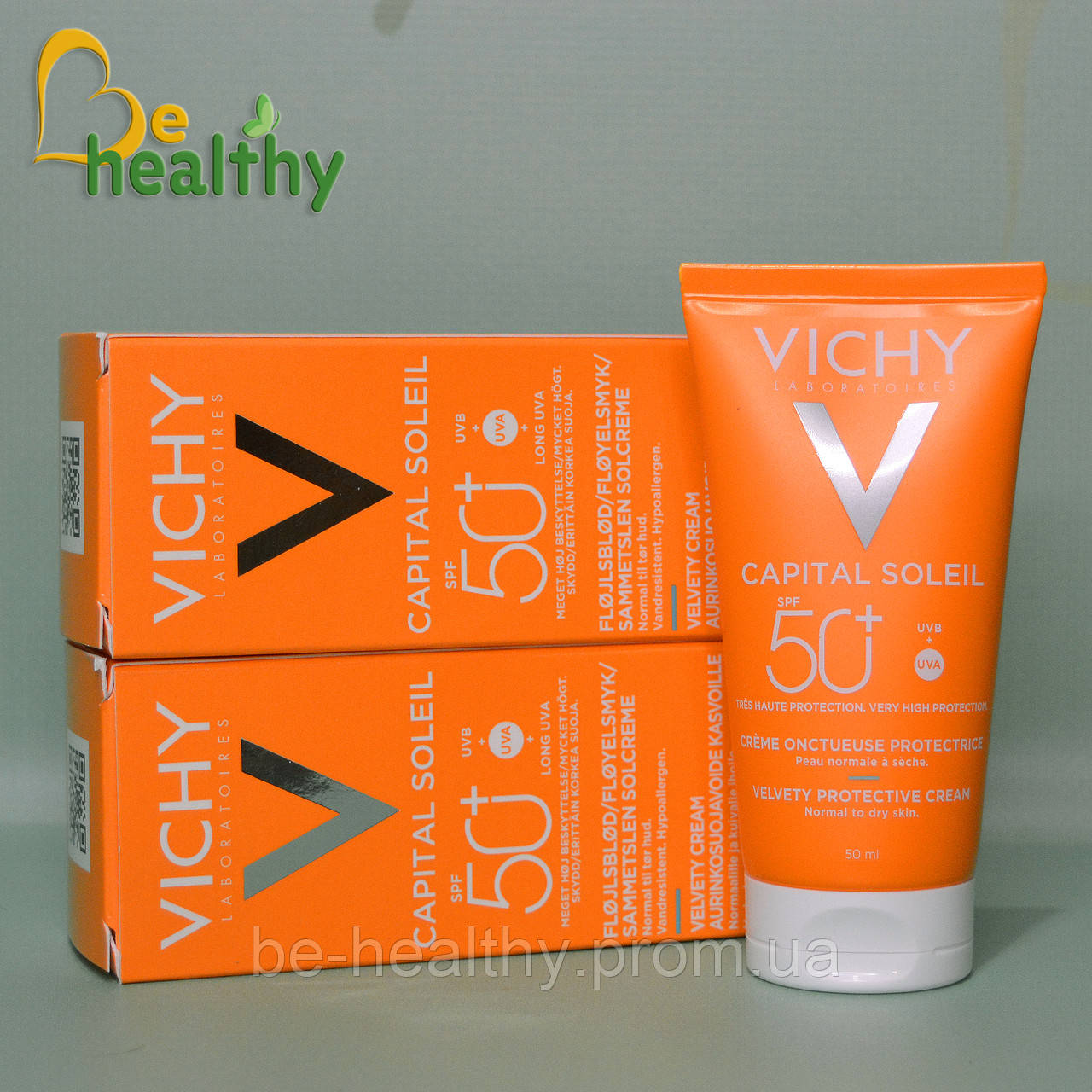 Солнцезащитный крем для нормальной и сухой кожи лица,Vichy Capital Soleil Creamy Protective Cream SPF50+, 50мл - фото 1 - id-p2105438919