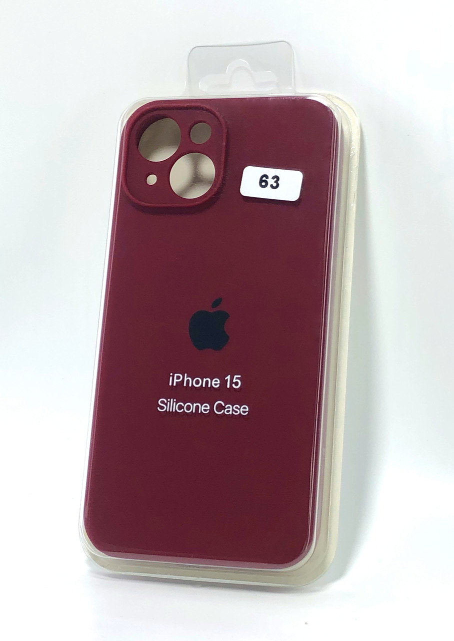 Чохол для телефону iPhone 15 Silicon Case original FULL Camera No63 burgundy (4you)