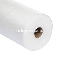 Одноразове простирадло в рулоні, спанбонд, 0.6х500м (23г/м2), ПРЕМІУМ, біле