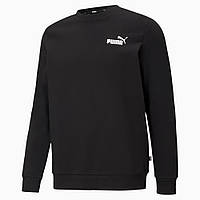 Толстовка чоловіча Puma Essentials Small Logo Crew FL 586682 01 (чорна, бавовна, фліс, спортивна, бренд пума)