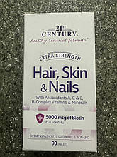 Комплекс вітамінів для волосся і шкіри, 21 Century Hair, Skin Nails 90 tab