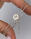 Срібний браслет з золотими вставками 0668, фото 2