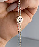 Срібний браслет з золотими вставками 0668, фото 3