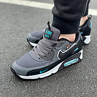 Кроссовки мужские Nike Air Max серые с черным синим