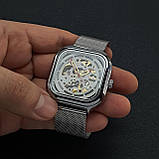 Чоловічий механічний стрілочний годинник скелетон з автопідзаводом Skmei 9184 SI, фото 3
