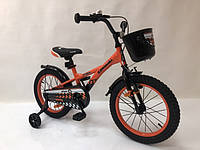 Детский двухколесный велосипед Kawasaki-Ninja 16 дюймов для детей от 4 лет Оранжевый