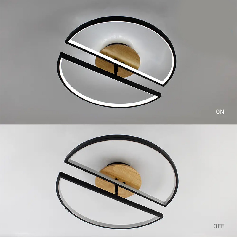 Led люстра до 15 м² з пультом управління WOODY 75W BLACK/WOOD
