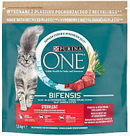 Сухий корм Purina ONE , яловичина, для стерилізованих котів, 1,5 кг