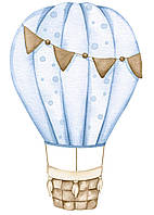 Ростовая наклейка "Воздушный голубой шар" 80 см - без контурной обрезки