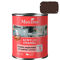 Емаль акрилова для дерева та металу Maxima шоколад шовковисто-матова 2.3 л
