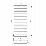 Рушникосушка водяна Forest П12 500х1200 В нижнє підключення, фото 3