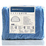 Одноразові шапочки Mercator Medical на одинарній гумці, блакитні, 100 шт