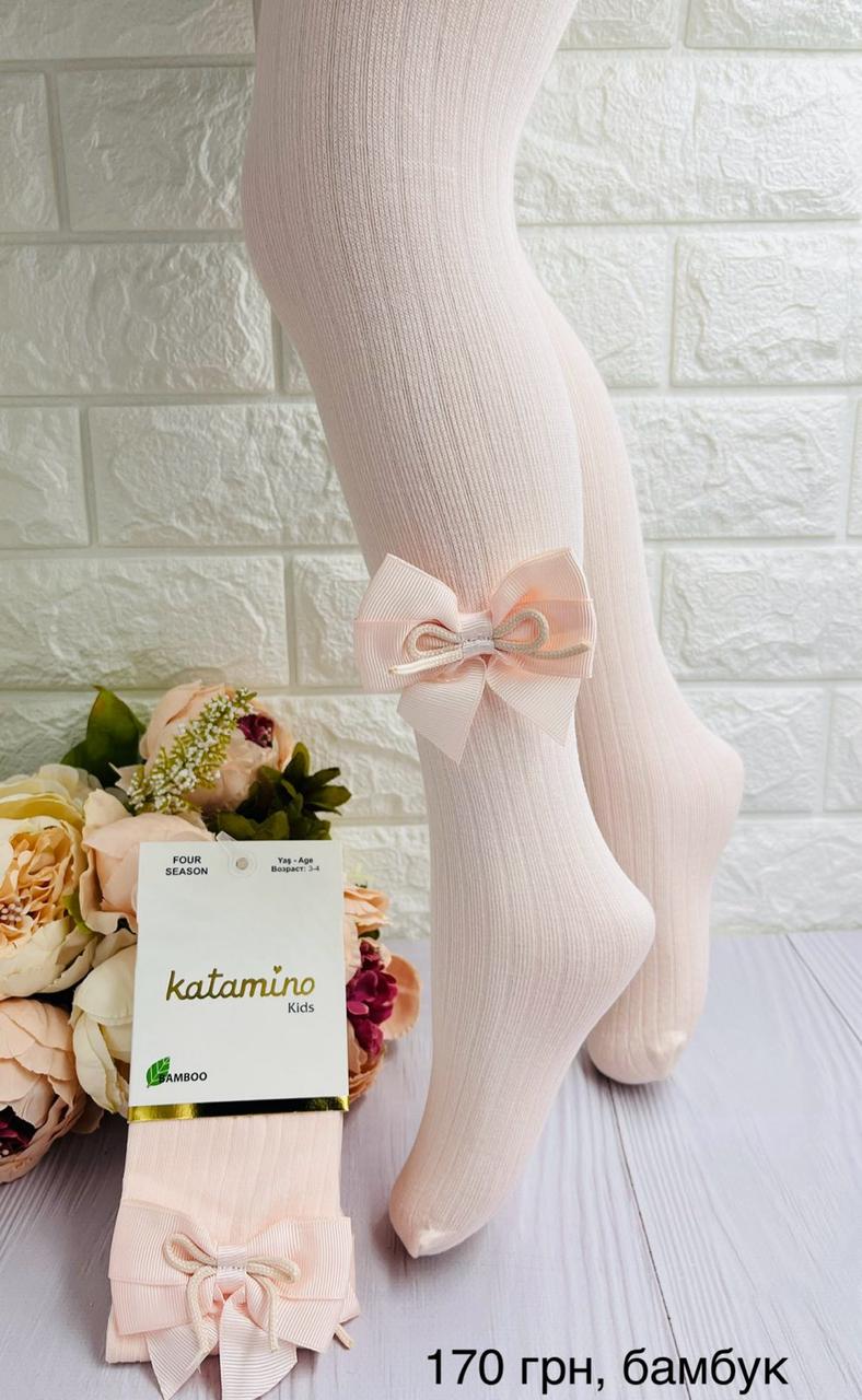 Колготи з бантиком у рубчик для дівчинки Туреччина