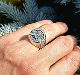 Перстень військова розвідка срібний 925 проби сова з мечем, фото 2