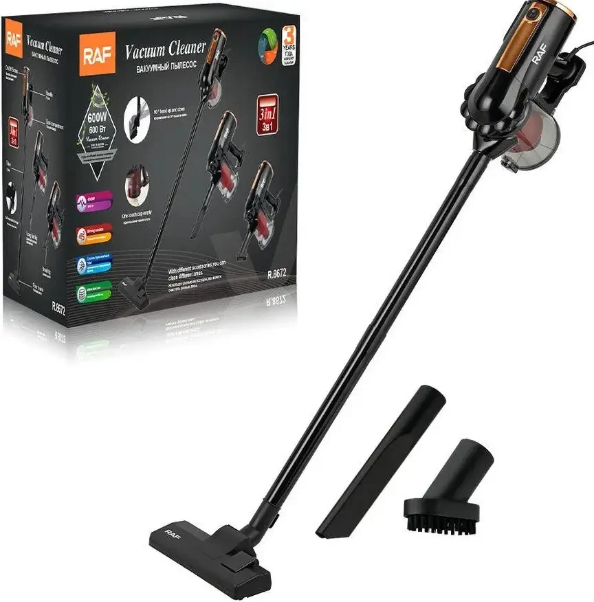 Вертикальний ручний пилосос без мішка колбовий циклонного типу Raf (600 W)