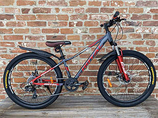 Велосипед Royal 24-RIO сіро-червоний 2024