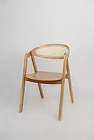 Дизайнерский стул "GURU Сane " деревянный спинка с ротангом