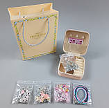 Набір прикрас DLS 1113 6 основ браслетів, шарми, шкатулка, в коробці, фото 2