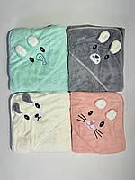 Полотенце уголок для купания детское Микрофибра, для младенца, простынь детская для дома, для купания Рожевий