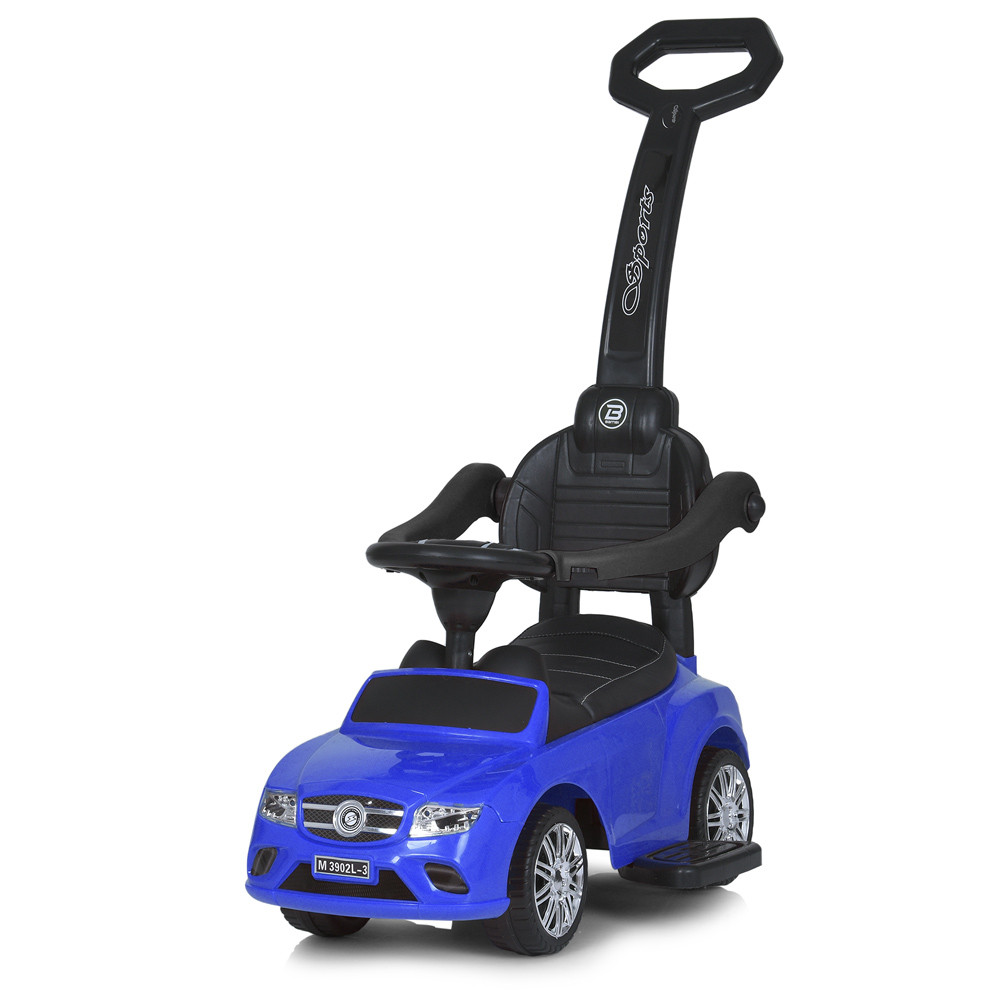 Каталка-толокар з батьківською ручкою Bambi M 3902L, Синій