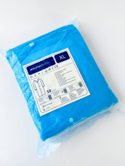 Халат лабораторний Mercator Medical, розмір XL, на кнопках, блакитний, 10 шт