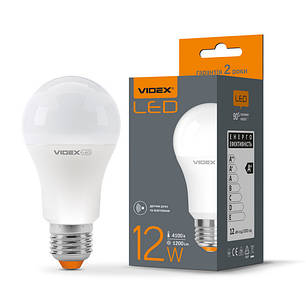"Сенсор" LED лампа VIDEX A60e 12W E27 4100K з датчиком руху та освітленості, фото 1