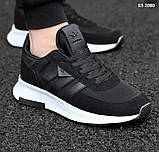 Кроссовки мужские черные с белой подошвой 40, Кросівки Adidas Black and White (чорно/білі), фото 4