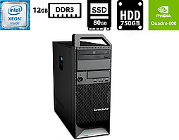 Комп'ютер Lenovo ThinkStation S20/Intel Xeon E5520 2.27GHz/8GB DDR3/SSD 80GB+HDD 750GB/NVIDIA Quadro 600 (1GB DDR3), 128-bit