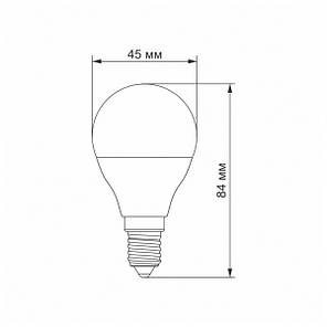 LED лампа VIDEX G45e 3.5W E14 4100K, фото 4