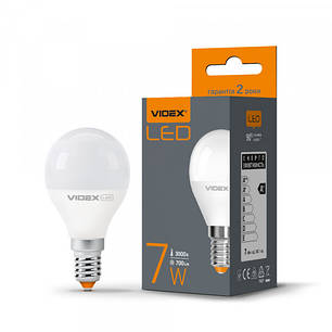 LED лампа VIDEX G45e 7W E14 3000K, фото 1