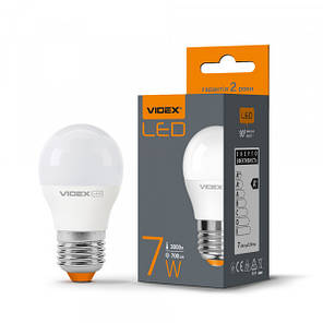 LED лампа VIDEX G45e 7W E27 3000K, фото 1